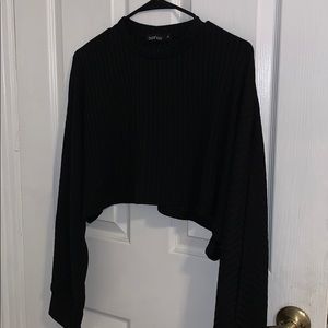 Black ribbed co ord set (Boohoo)